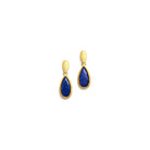 Ohrhänger Venis von BERND WOLF aus 24-Karat-goldplattiertem Sterlingsilber mit Lapislazuli, Designlinie Navette.
