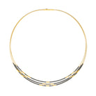 Collier Clivia von BERND WOLF aus 24-Karat-goldplattiertem Sterlingsilber mit Hämatin matt, Designlinie Cleopatra.