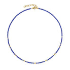 Halskette Cuseva von BERND WOLF aus 24-Karat-goldplattiertem Sterlingsilber mit Lapislazuli, Designlinie Cubes.