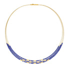 Collier Clani von BERND WOLF aus 24-Karat-goldplattiertem Sterlingsilber mit Lapislazuli, Designlinie Cleopatra.
