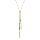 Y-Collier Laina von BERND WOLF aus 24-Karat-goldplattiertem Sterlingsilber mit Turmalin, Designlinie Specials.