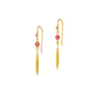 Ohrhänger Fiscala von BERND WOLF aus 24-Karat-goldplattiertem Sterlingsilber mit Turmalin pink, Designlinie Basics.