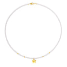 Halskette Franca von BERND WOLF aus 14-Karat-Gold mit Süßwasserperle, Designlinie Frangipani.