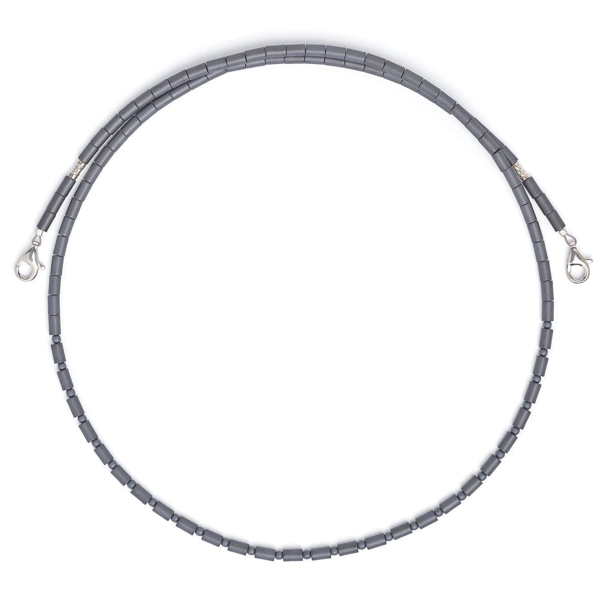 Halskette Walan von BERND WOLF aus 925er Sterlingsilber mit Hämatin matt, Designlinie Specials.