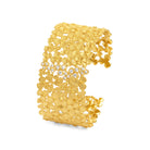 Armreif Leilandia von BERND WOLF aus 24-Karat-goldplattiertem Sterlingsilber mit Zirkonia, Designlinie Flowertimes.