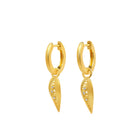 Creolen Flysa von BERND WOLF aus 24-Karat-goldplattiertem Sterlingsilber mit Zirkonia, Designlinie Feather.