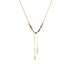 Kette mit Anhänger Palita von BERND WOLF aus 24-Karat-goldplattiertem Sterlingsilber mit Turmalin, Designlinie Feather.