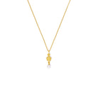 Kette mit Anhänger Ceriso von BERND WOLF aus 24-Karat-goldplattiertem Sterlingsilber mit Süßwasserperle, Designlinie Flowertimes.